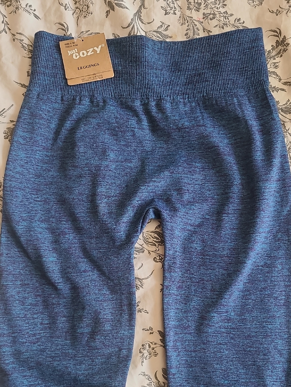Cozy Kids Blue Marled High-Waist Leggings